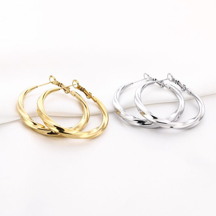 Twisted hoops silver