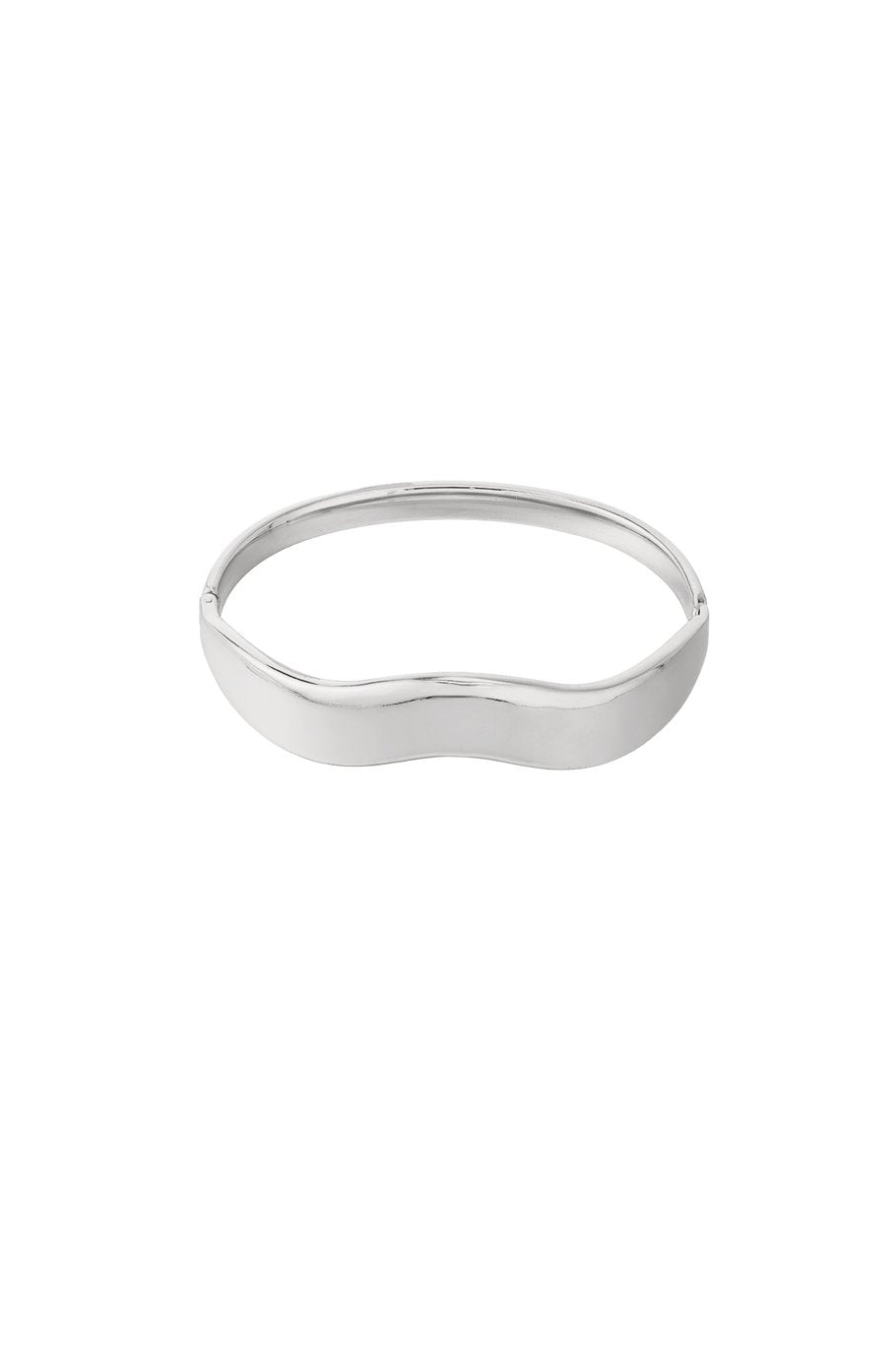 Wavy bangle silver