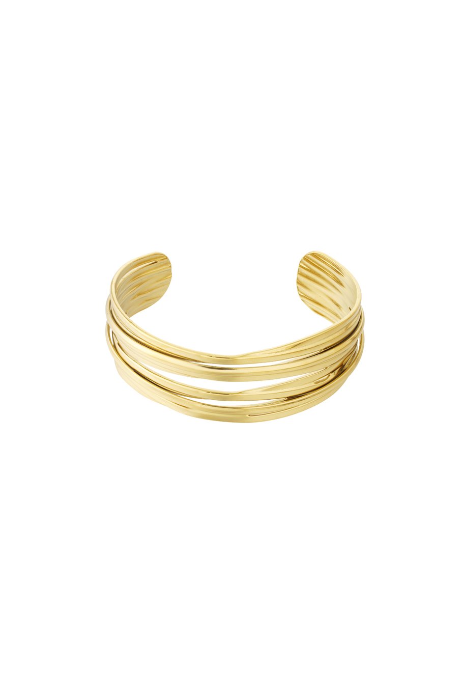 Wavy layers bangle gold