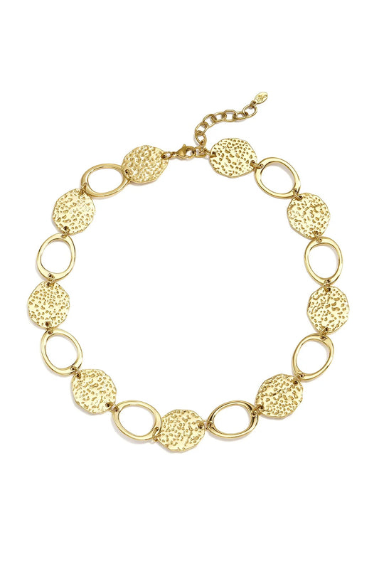 Chunky circle necklace gold