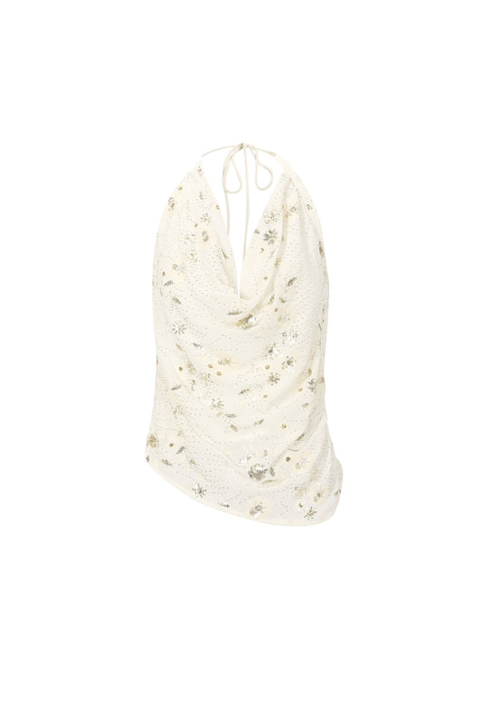 Halter top off white