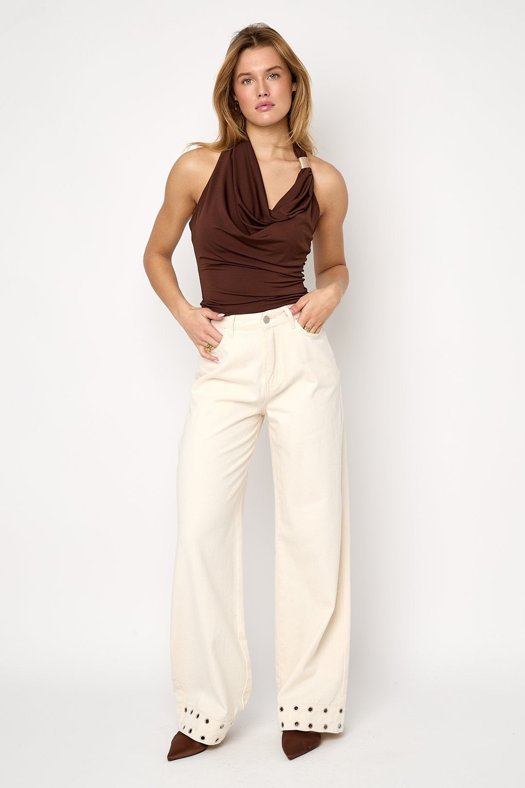 Bucle top brown
