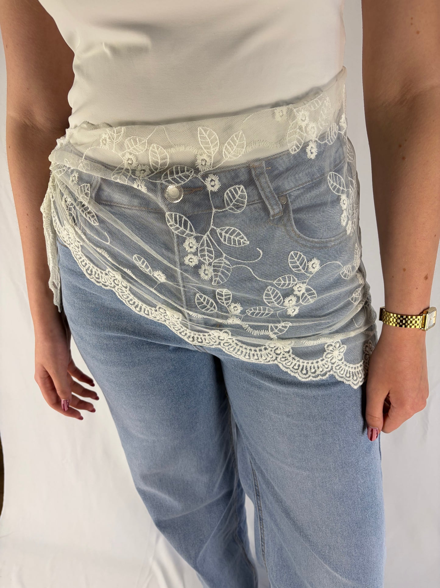Lace sjaaltje wit