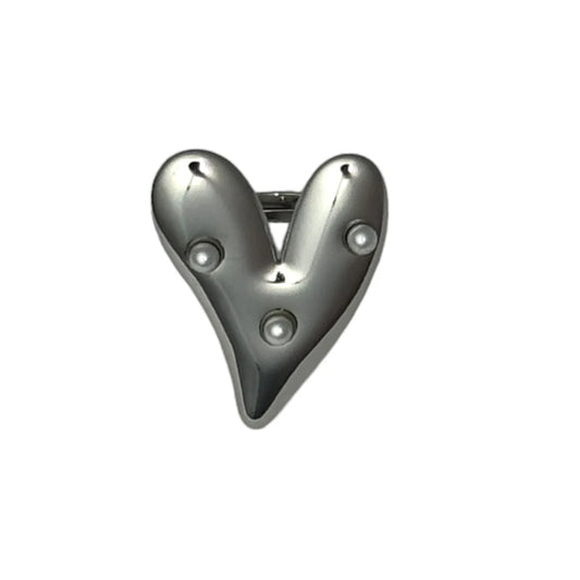 Pearl love ring silver