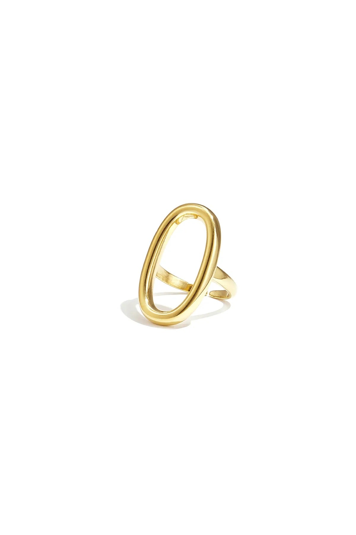 Open oval ring gold