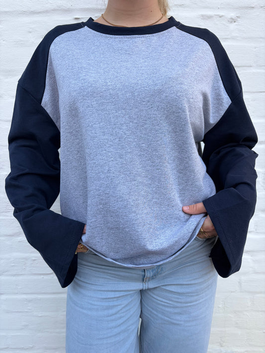 Baseball longsleeve navy/grey