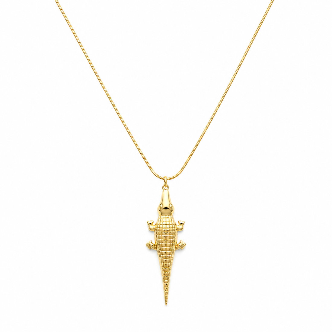 Croco necklace long gold