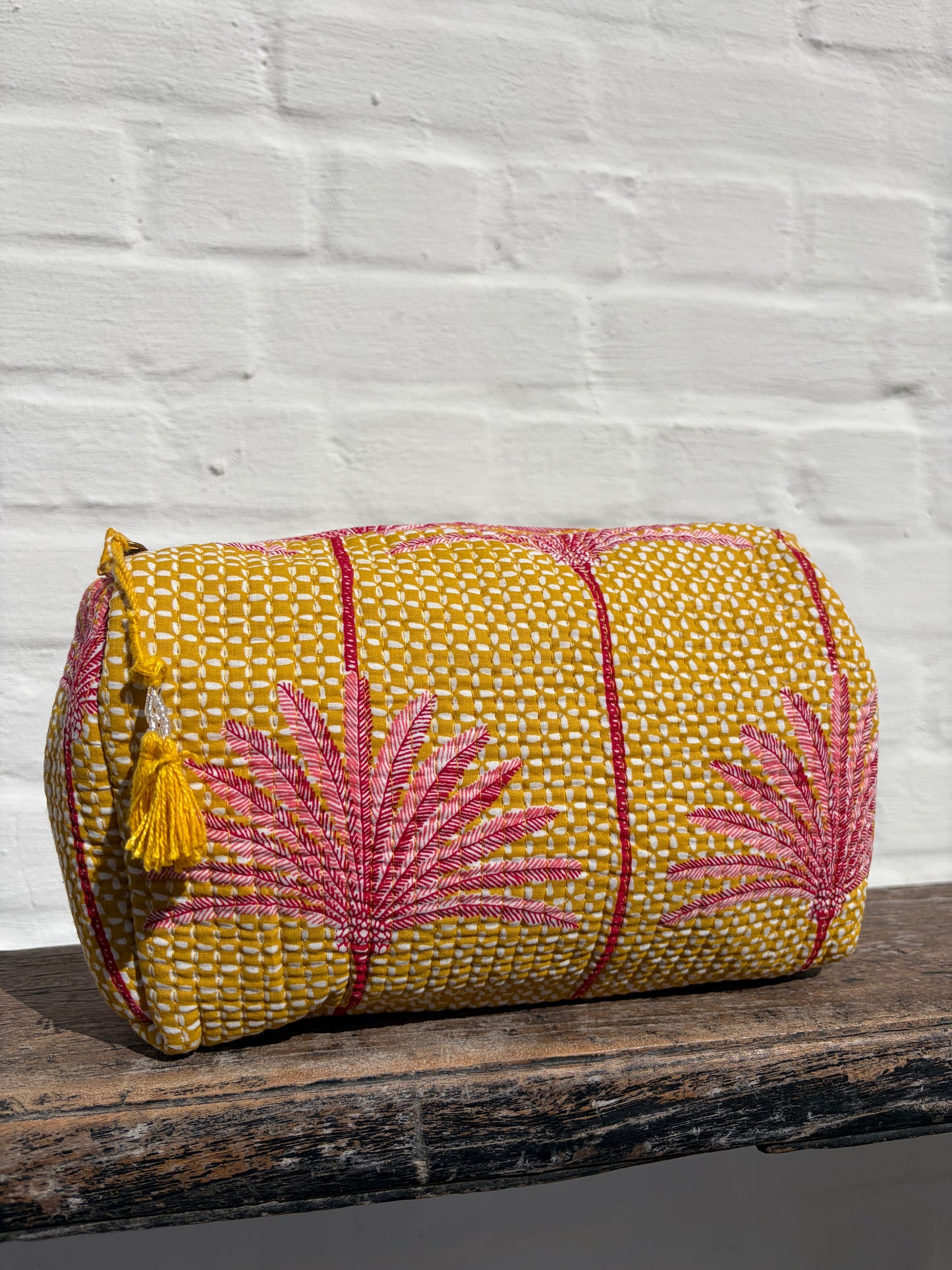 Yellow palms toiletry bag L