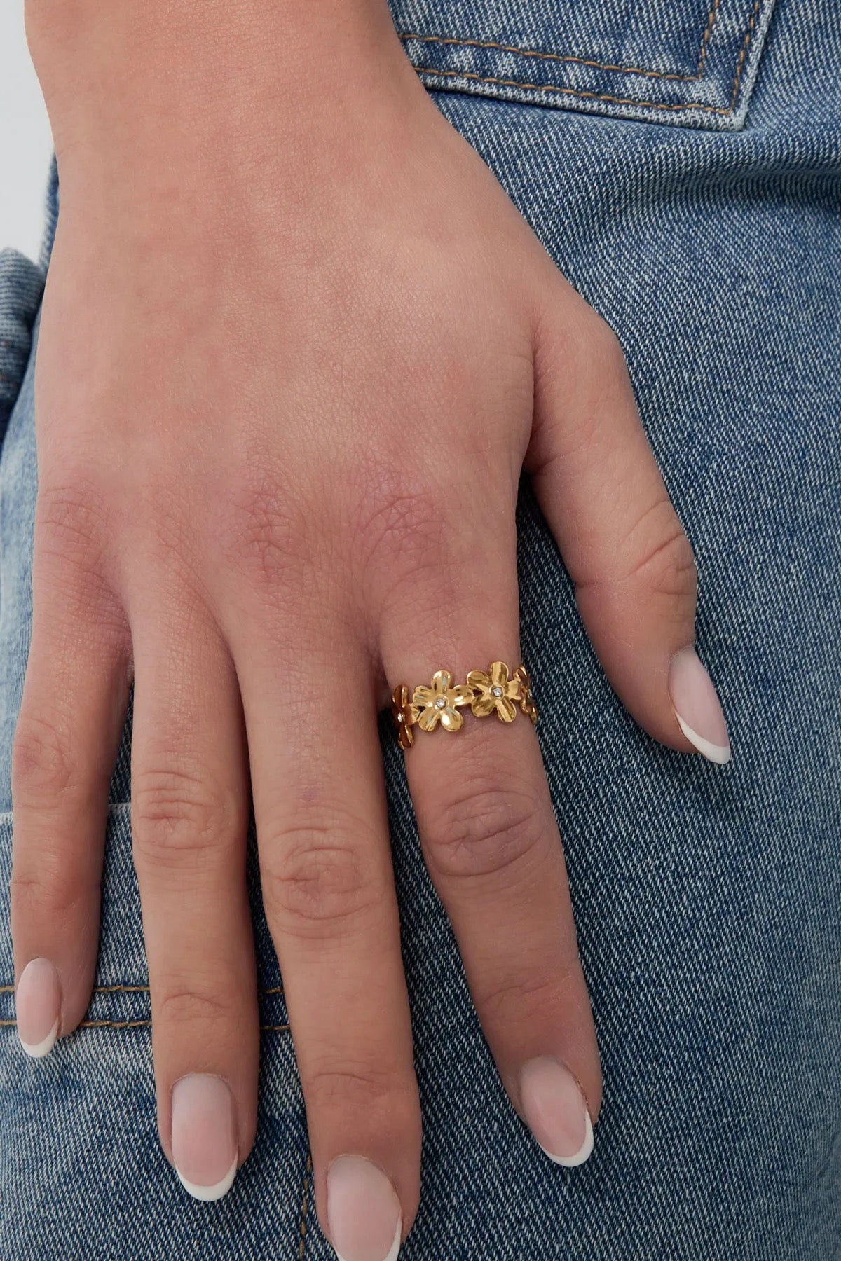 Infinite flowers ring silver