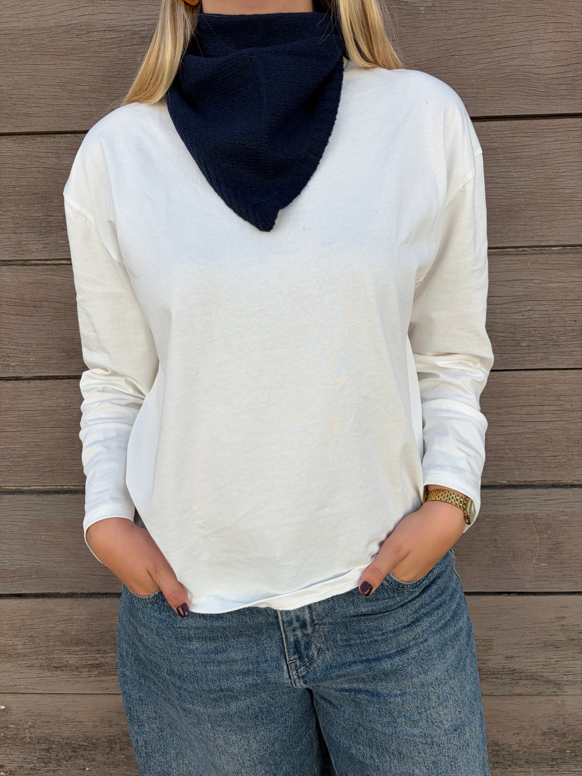 Triangle scarf navy