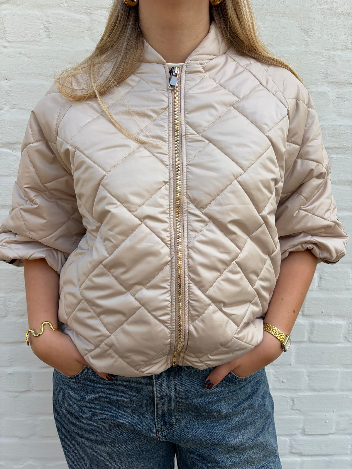Puff jacket beige