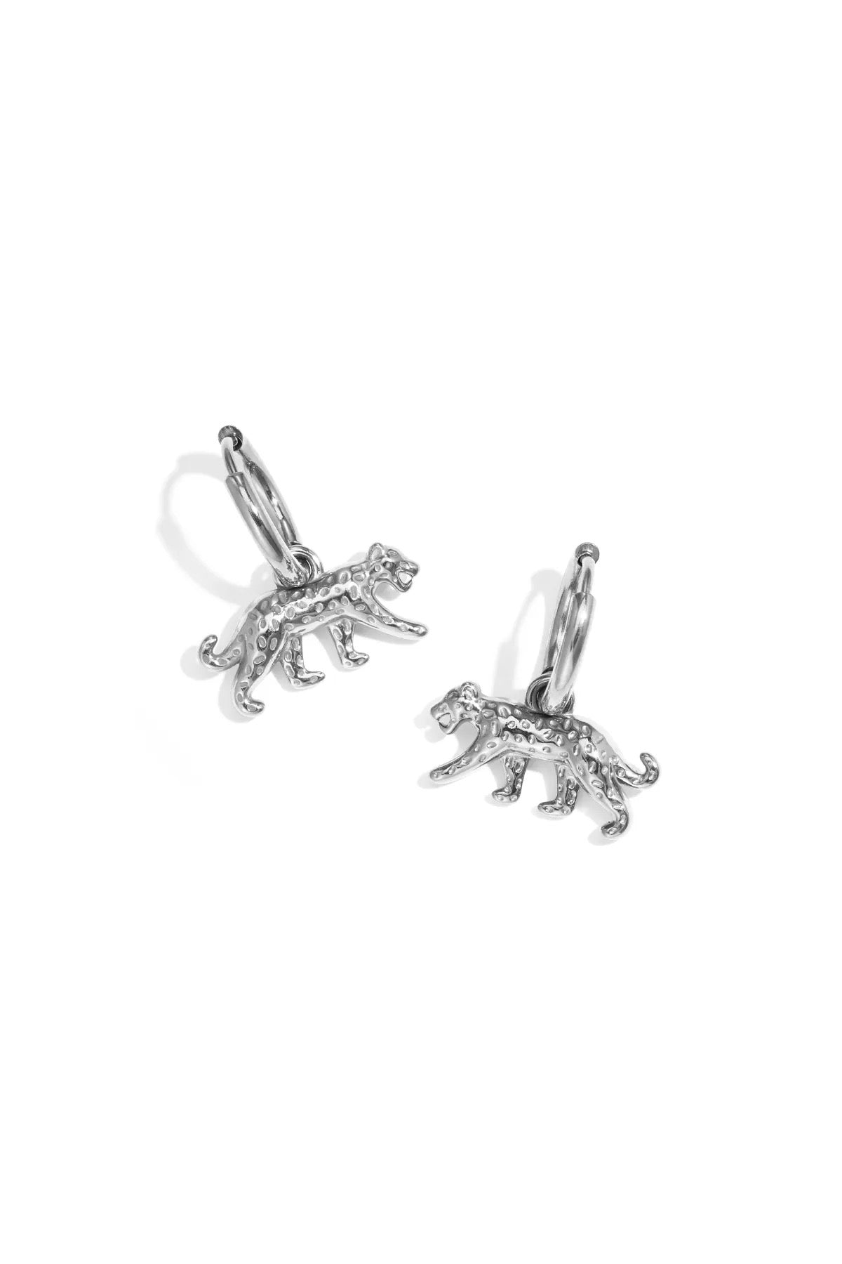 Panther earrings silver