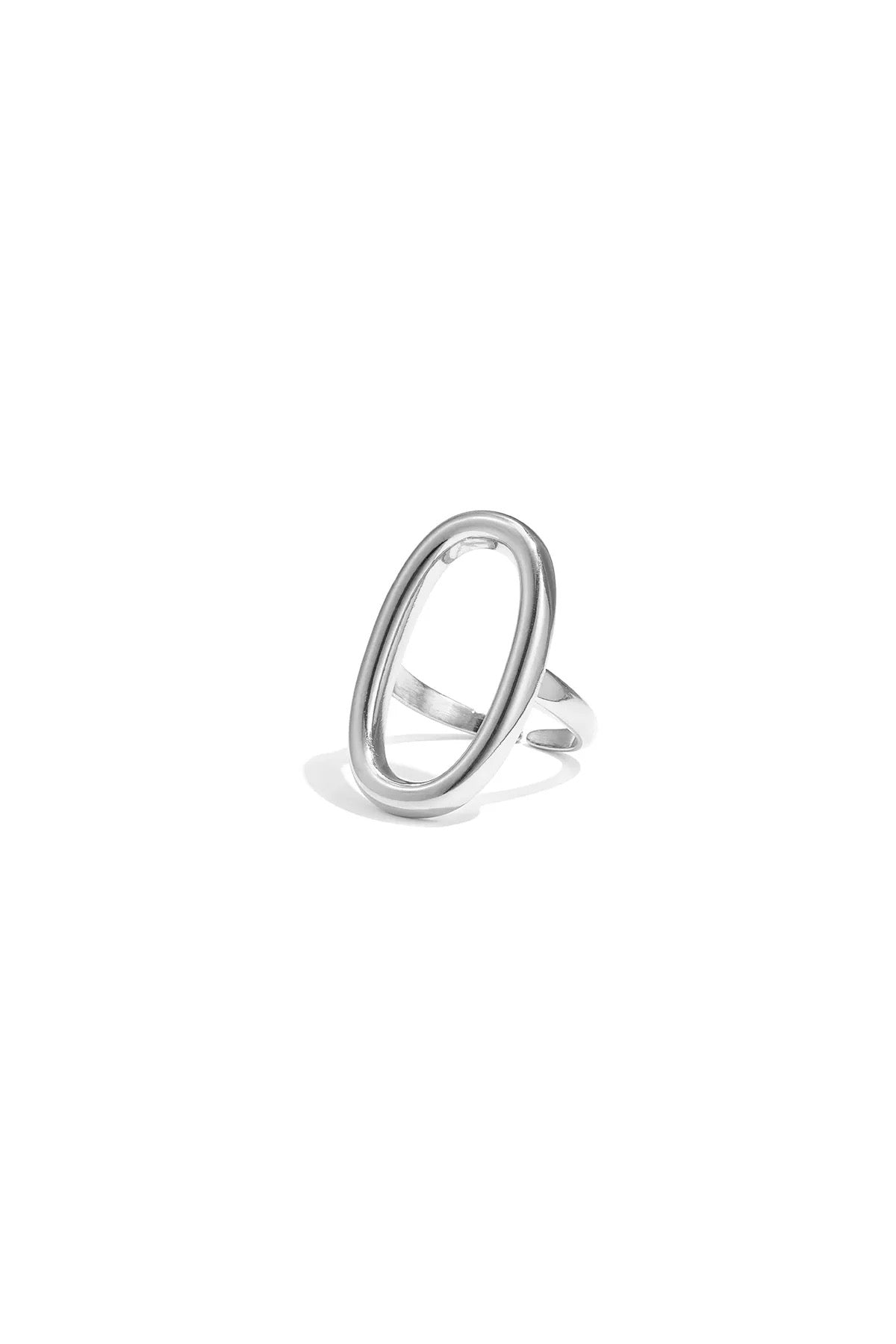 Open oval ring silver