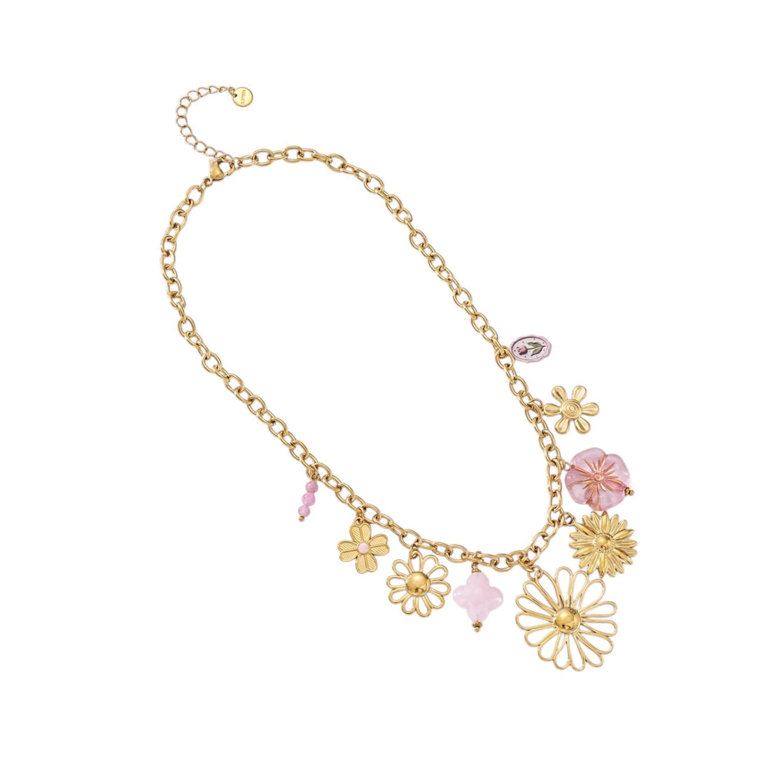 Floor charm necklace gold