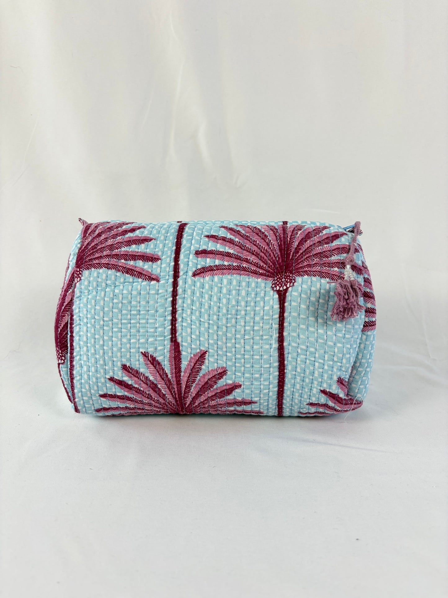 Pink palms toiletry bag L