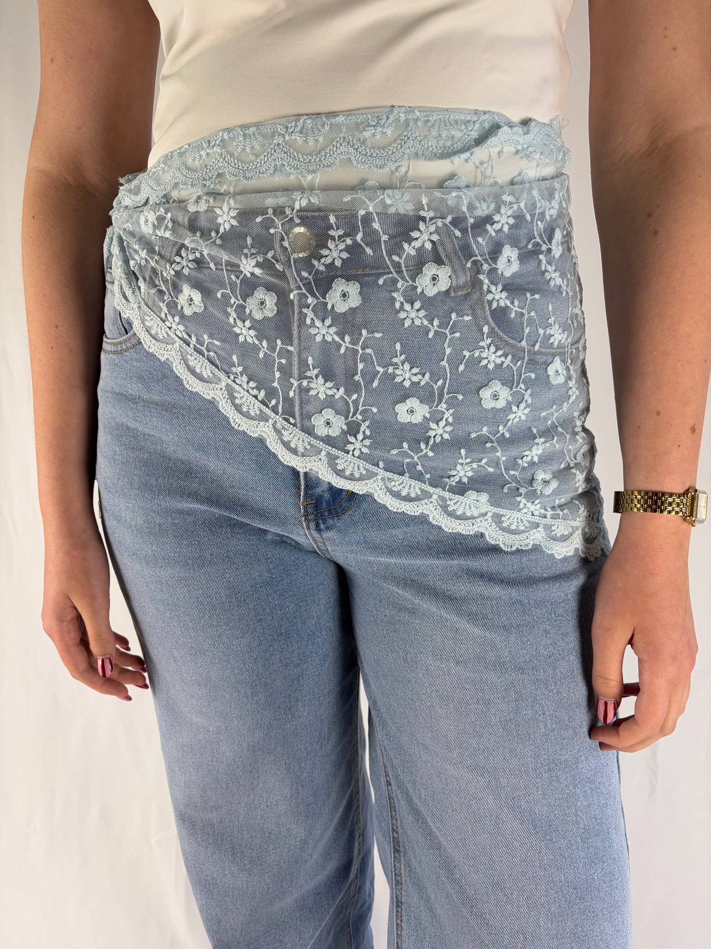 Lace sjaaltje blauw
