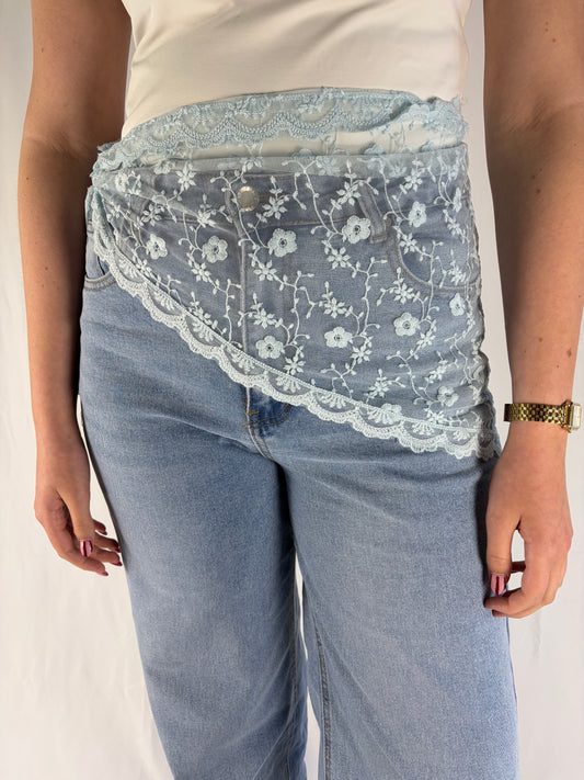 Lace sjaaltje blauw