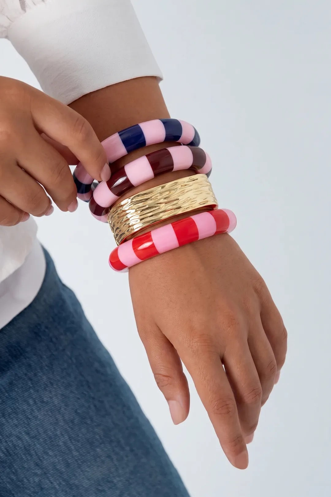 Striped bangle brown