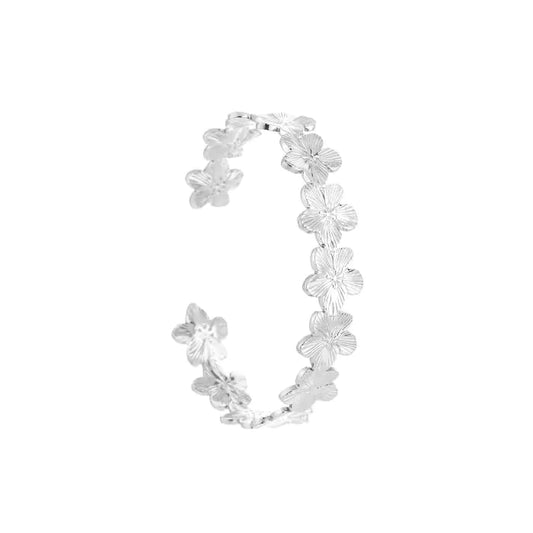 Bangle flower silver