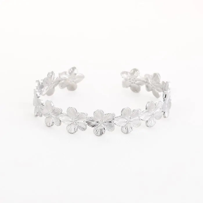 Bangle flower silver