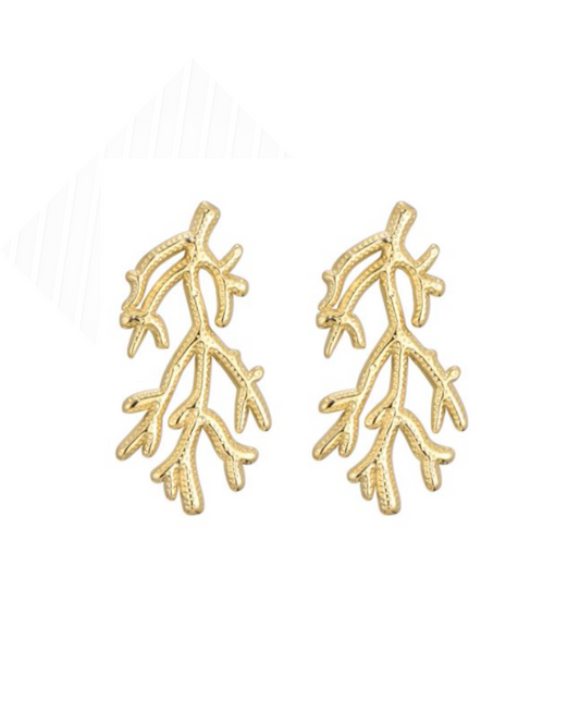 Coral earrings gold