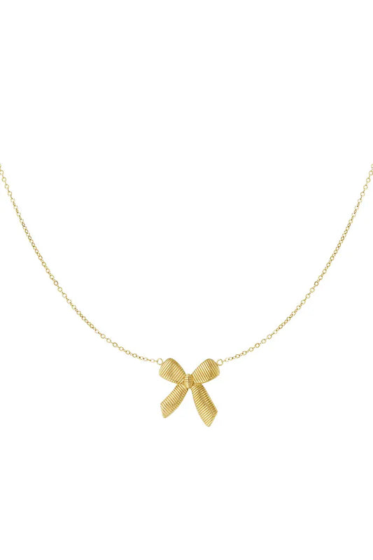 Bow neckalce gold