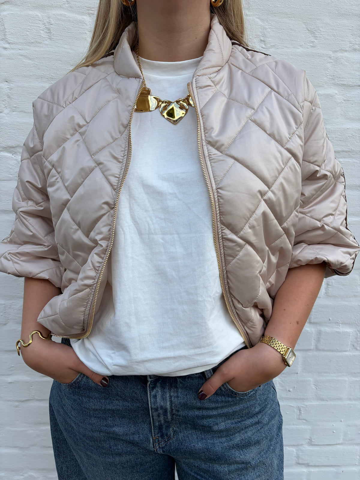 Puff jacket beige