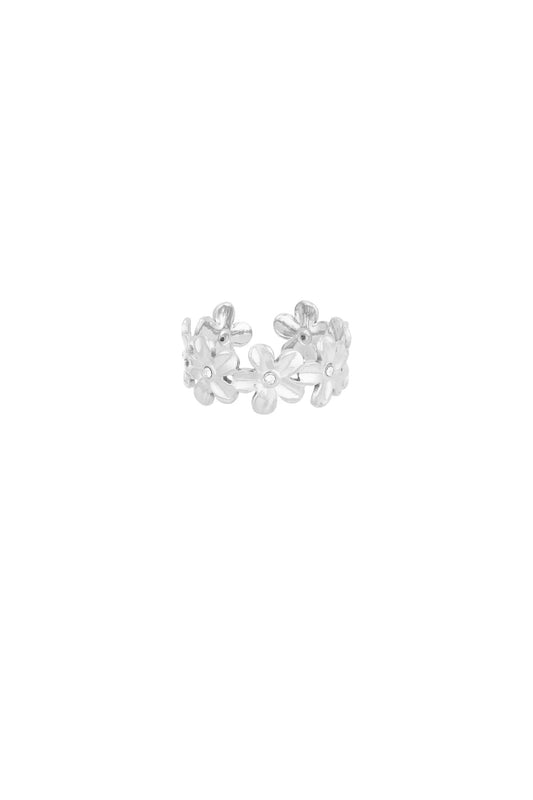 Infinite flowers ring silver