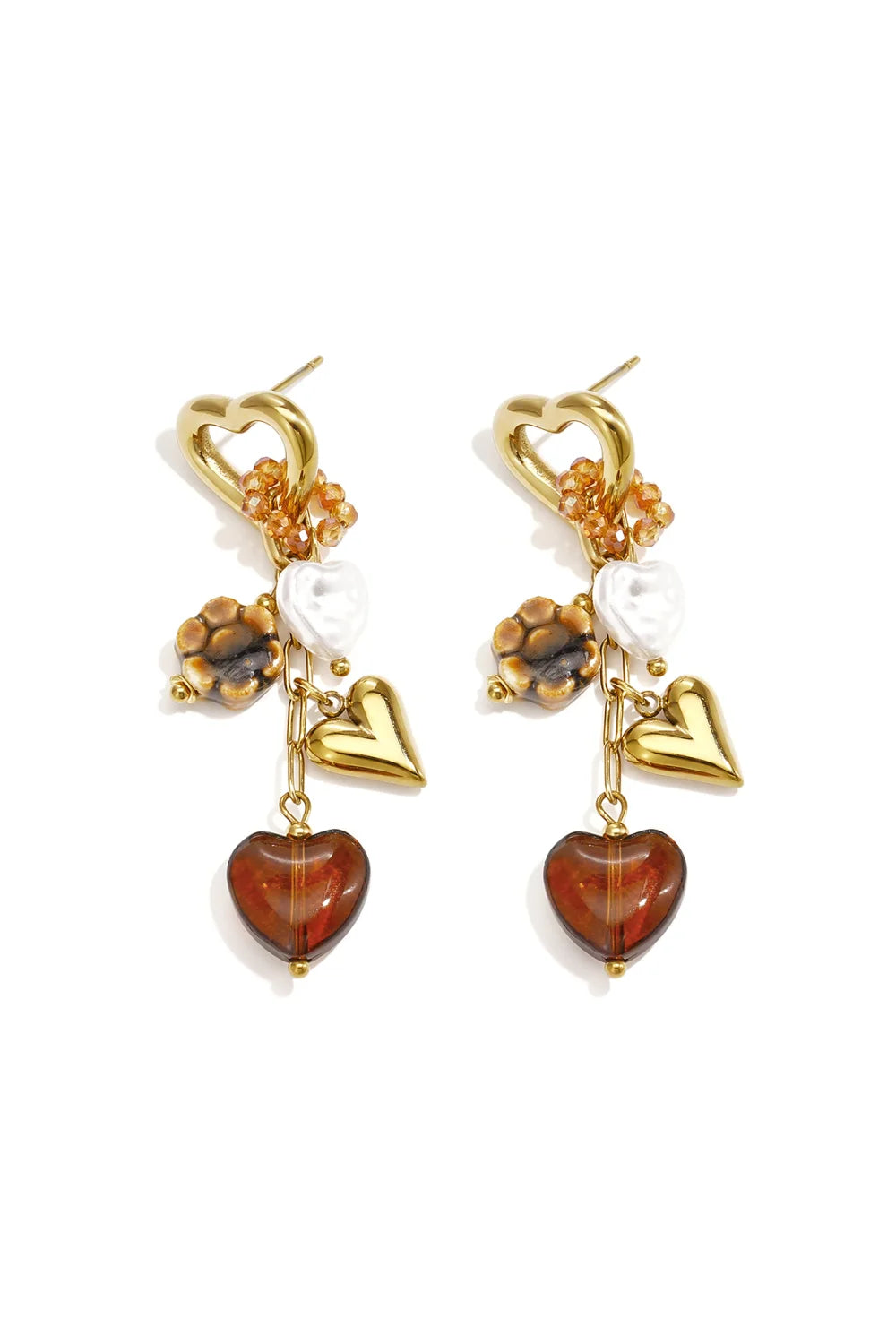 Dangle elegance earring brown