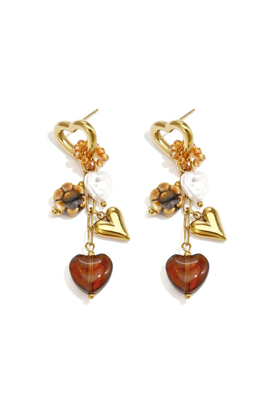 Dangle elegance earring brown