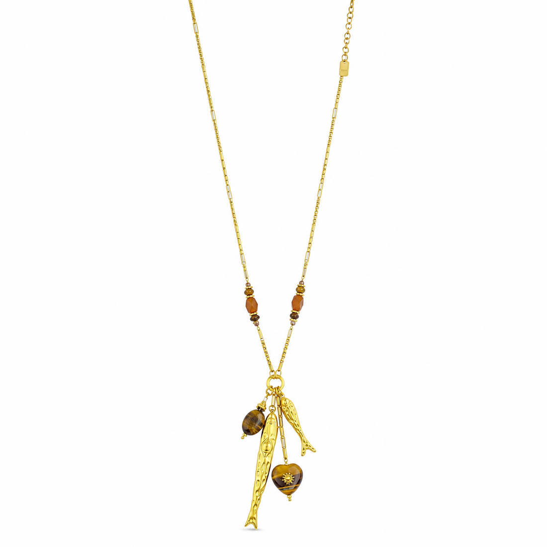 Pallas fish necklace long gold