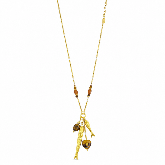 Pallas fish necklace long gold