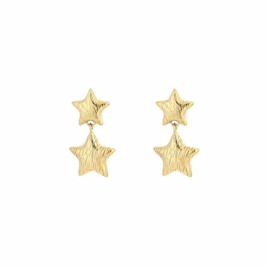 Earring double star gold