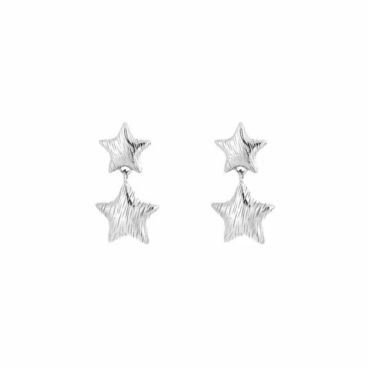 Earring double star silver