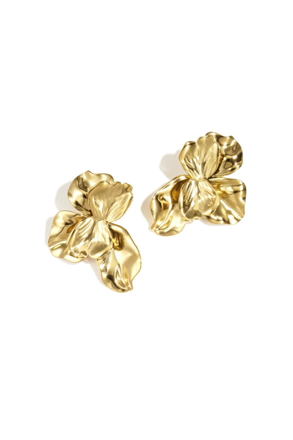 Earring half flower gold
