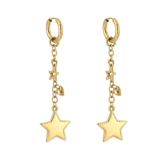Earring hanging star gold