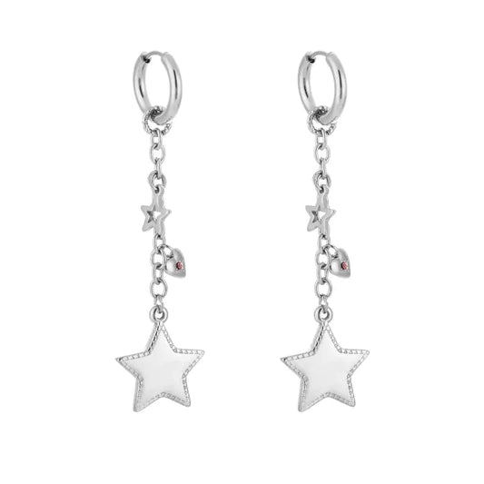 Earring hanging star silver