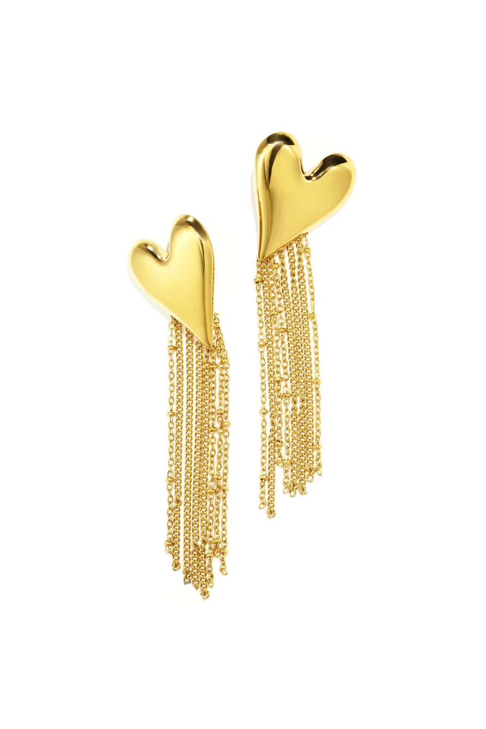 Earring heart dangle gold