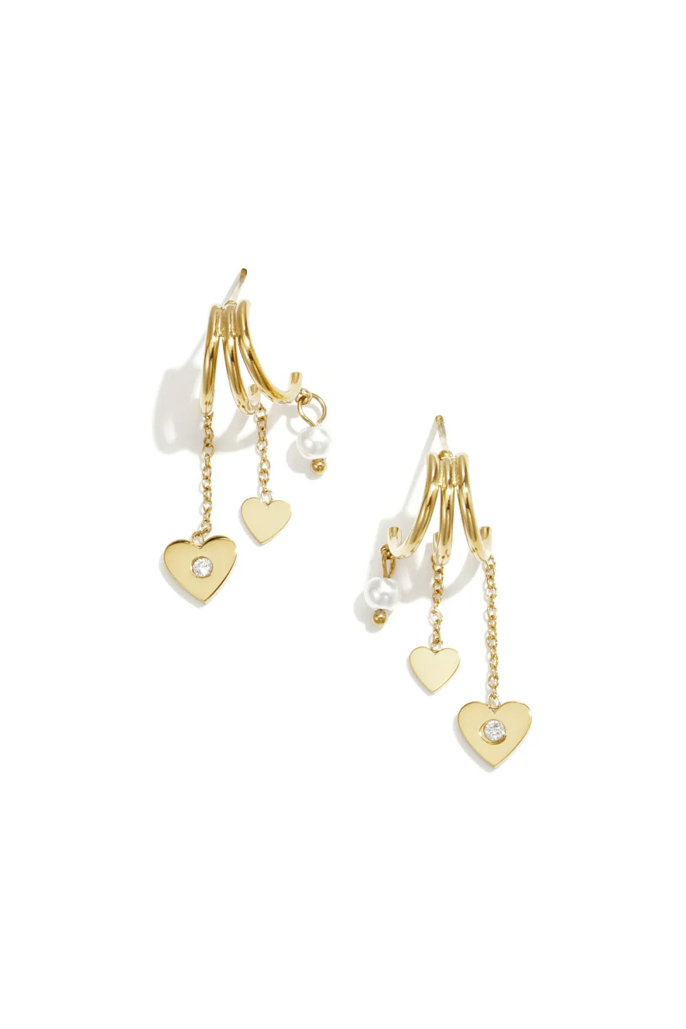 Earring triple hearts