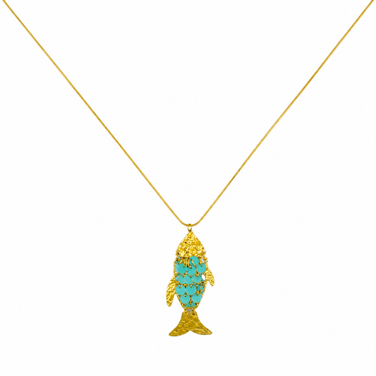 Koi necklace long turquoise