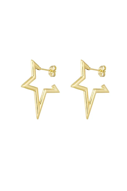 Half-star earrings gold