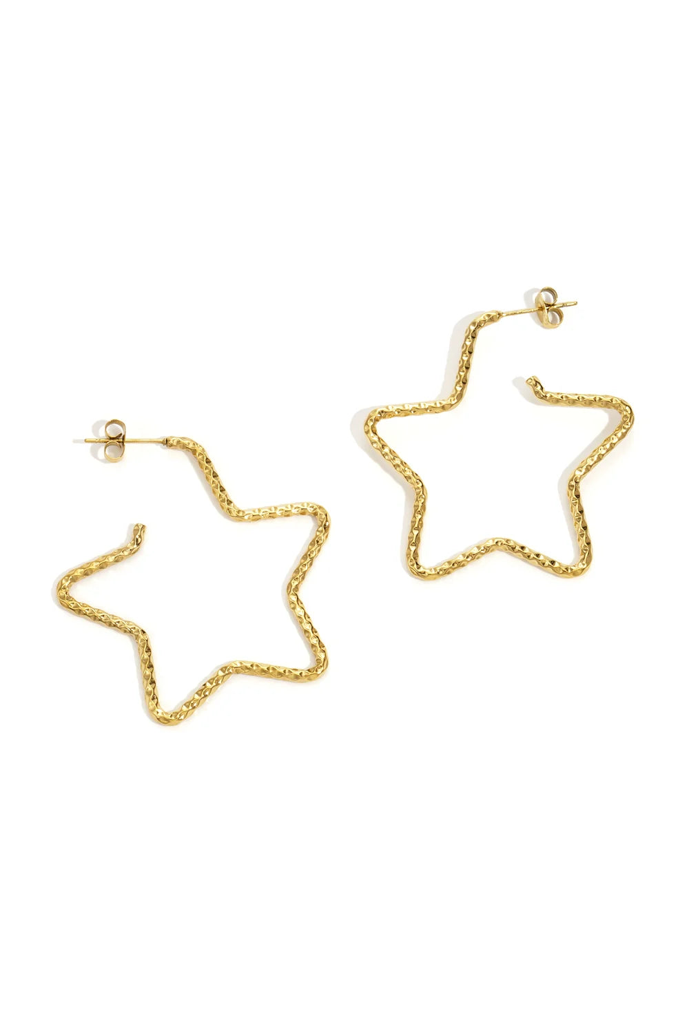 Hoop star earring medium silver