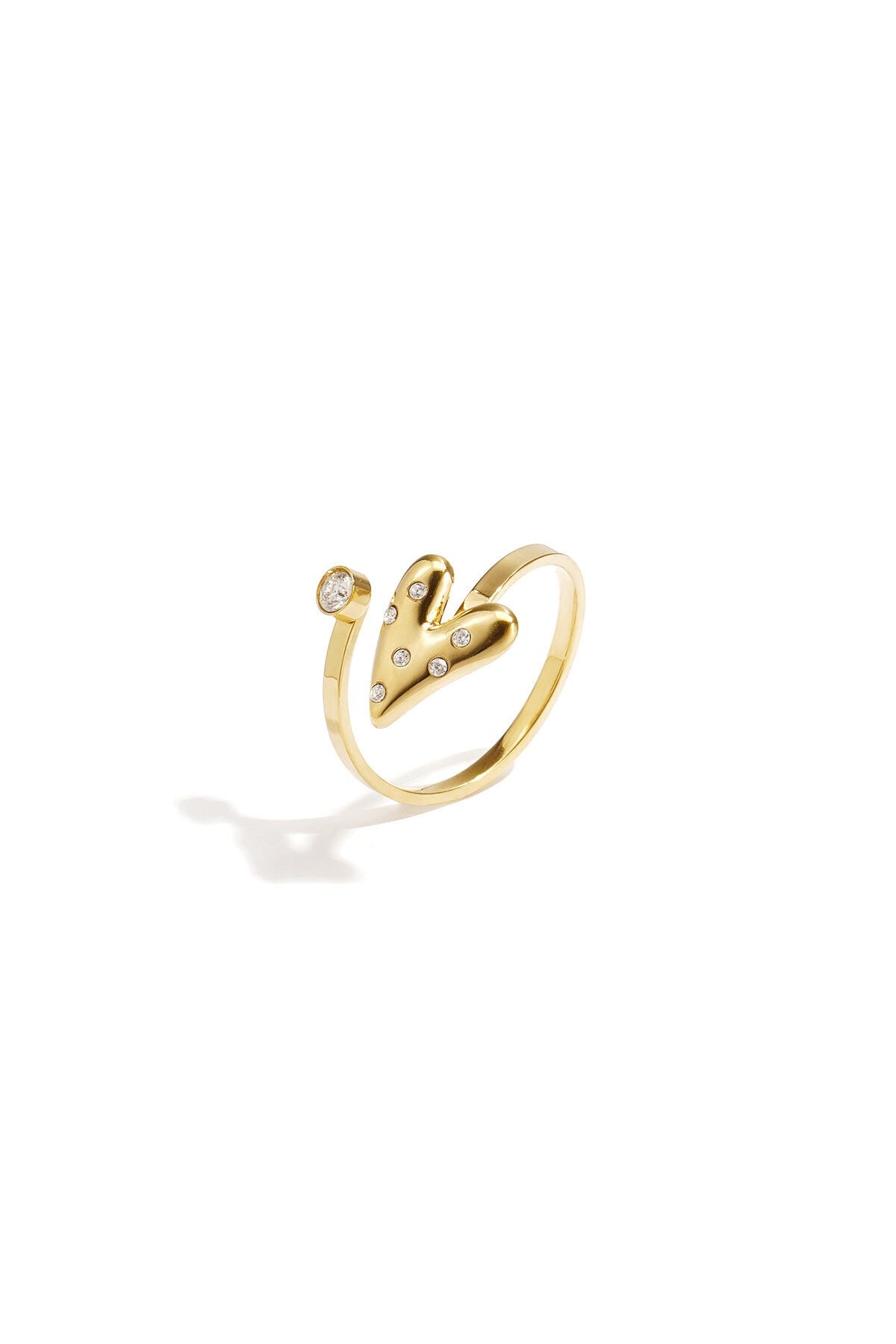 Diamond heart ring gold