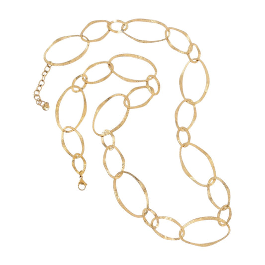 Spike twisted necklace long gold