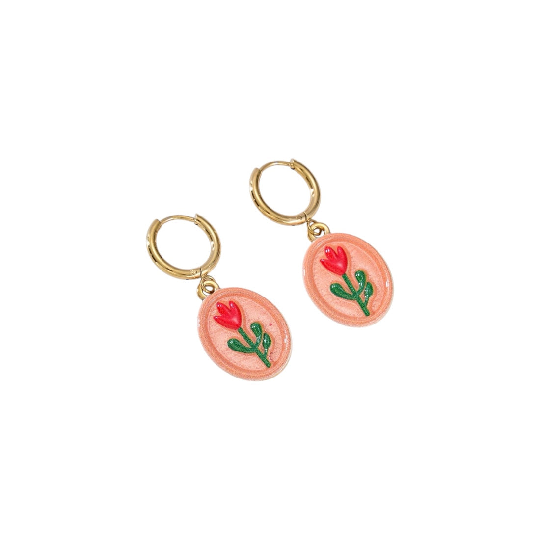 Flora hanger earrings gold