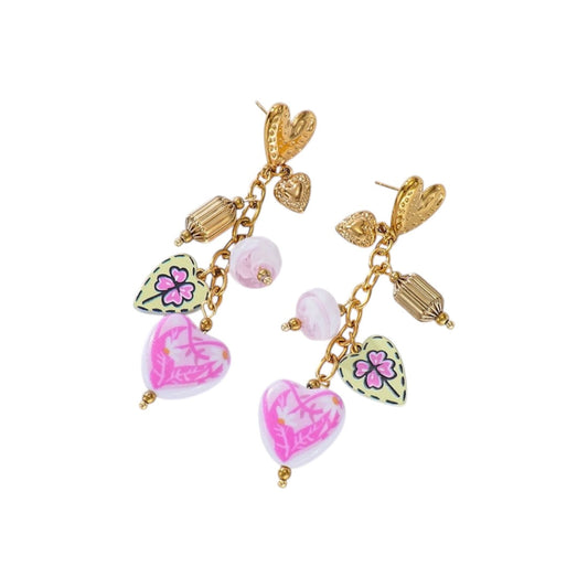 Lucky love earrings pink