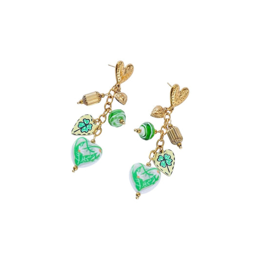 Lucky love earrings green