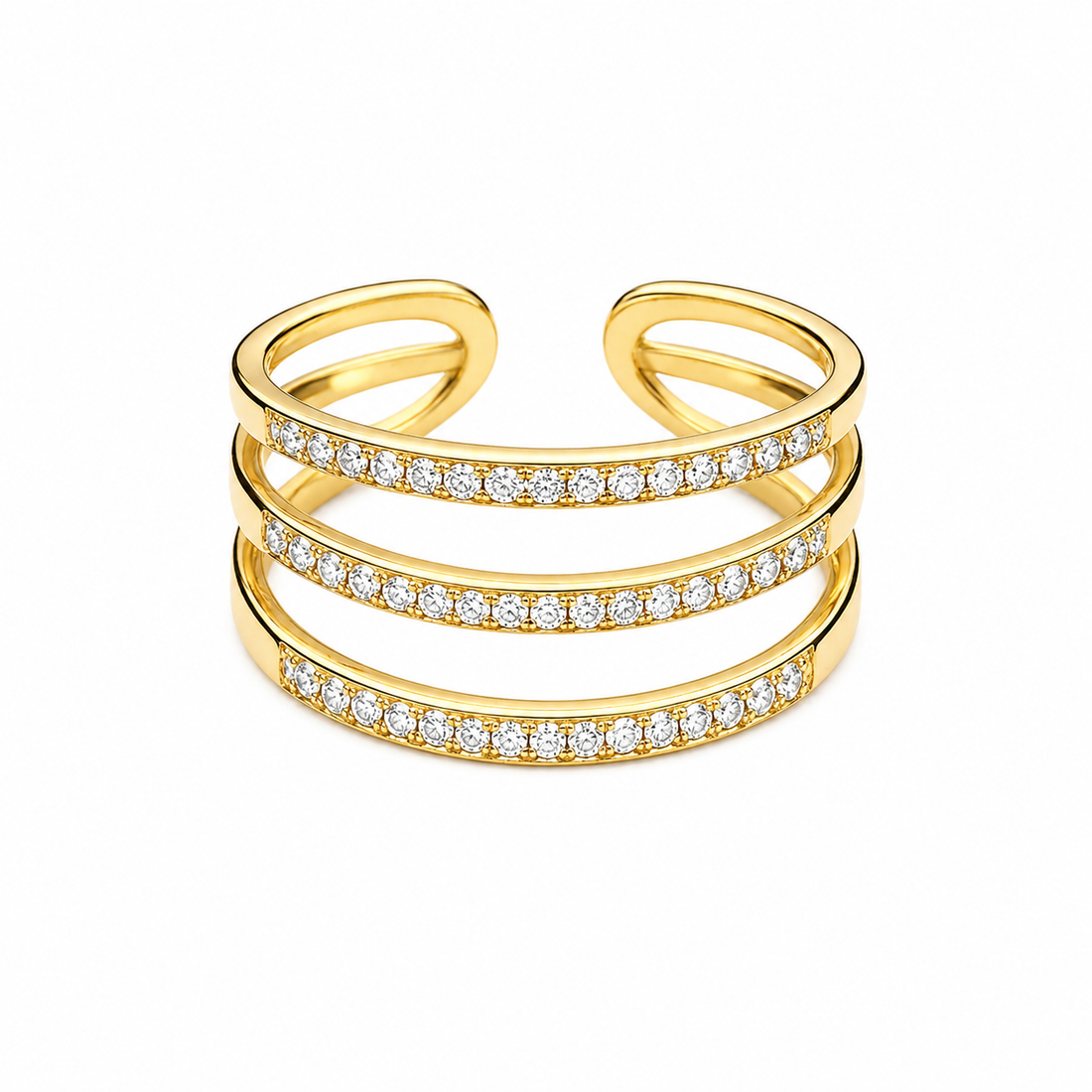 Traps strass ring gold