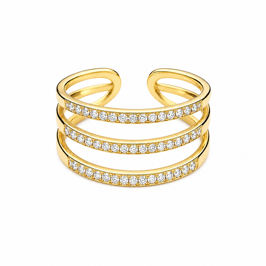 Traps strass ring gold