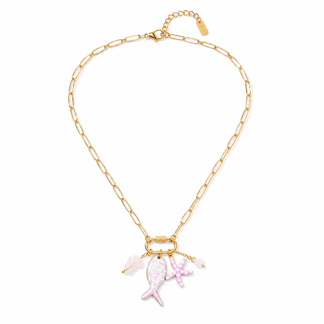 Fishy charm necklace gold